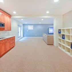 Basement Renovation - Carpet, Kitchenette in Gray 