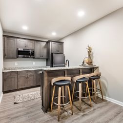 Transitional Dark Basement Wetbar - Lorton, VA, 