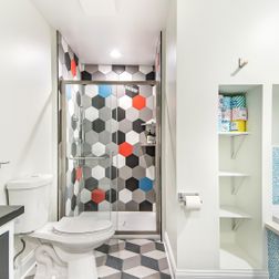 Basement Finishing with Colorful Shower and jacuzzi - Washington, DC, 